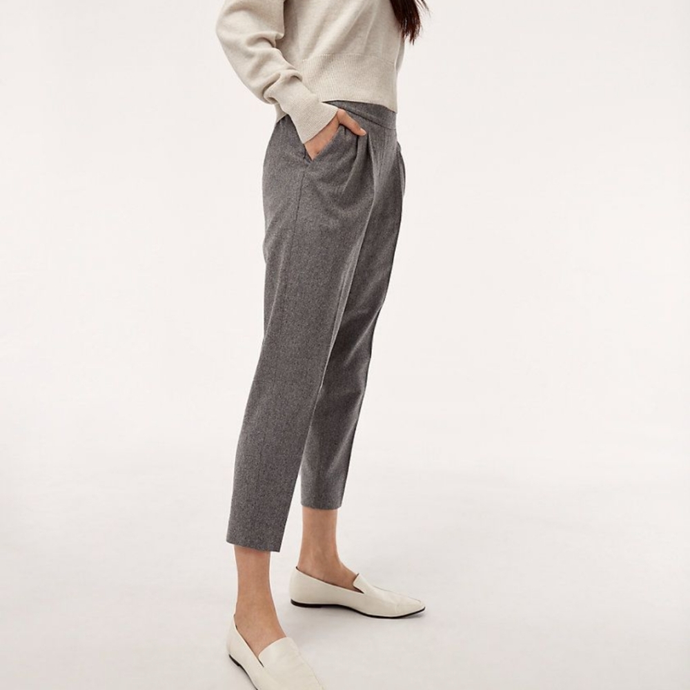 Aritzia Cropped Ankle Pants in Gray